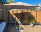 Glatz parasol Alu-Twist 250X200 cm taupe + rolvoet en hoes, Tuin en Terras, Parasols, Ophalen, Kantelbaar, Nieuw, 2 tot 3 meter