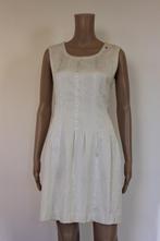 Given roomwitte/mintgroene jurk maat L, Maat 38/40 (M), ., Wit, Ophalen of Verzenden