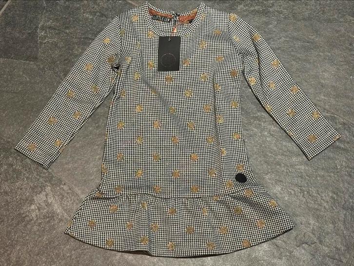 NIEUW ruit jurkje goud glitter mt 86 Levv (€35) a1, Kinderen en Baby's, Babykleding | Maat 86, Nieuw, Meisje, Jurkje of Rokje