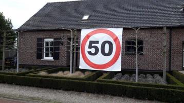 PVC spandoek van 2,5 meter doorsnede voor abraham te huur beschikbaar voor biedingen