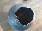 Keramiek bol vaas donkerblauw, Ophalen, Blauw, Aardewerk of Porselein, Zo goed als nieuw