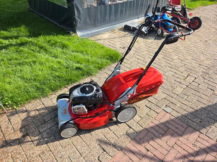 Gave robuuste WOLF Garten elektrische start grasmaaier., Tuin en Terras, Grasmaaiers, Zo goed als nieuw, Benzine-grasmaaier, 50 cm of meer
