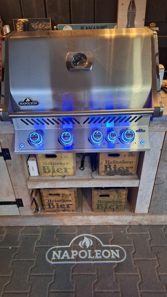 Napoleon Prestige PRO RVS gas bbq Met spit! inbouw, Tuin en Terras, Gasbarbecues, Zo goed als nieuw, Ophalen