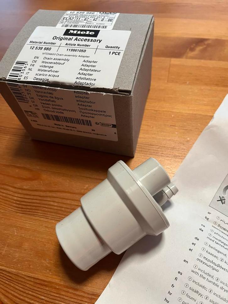 Miele Afvoerset Adapter - Nieuw in Doos! WTDA 600, Huis en Inrichting, Keuken | Servies, Nieuw, Ophalen of Verzenden