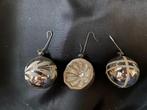 Vintage Set van 3 antiek glazen kerstballen waarvan 1 met de, Ophalen, Gebruikt