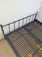 Stevig metalen bed 160x200, Ophalen, Zwart, Tweepersoons, Zo goed als nieuw
