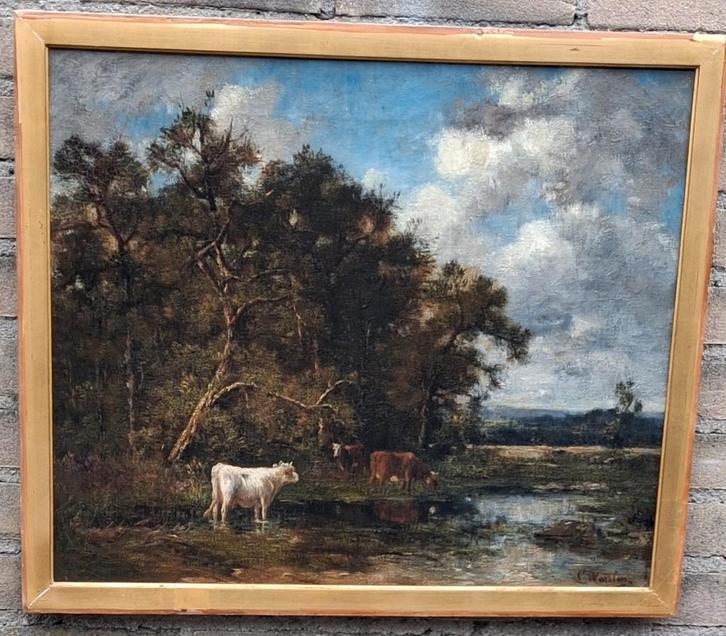 WATELIN. (1837-1907). Frankrijk. 59/50 cm. *Zie tekst., Antiek en Kunst, Kunst | Schilderijen | Klassiek, Ophalen