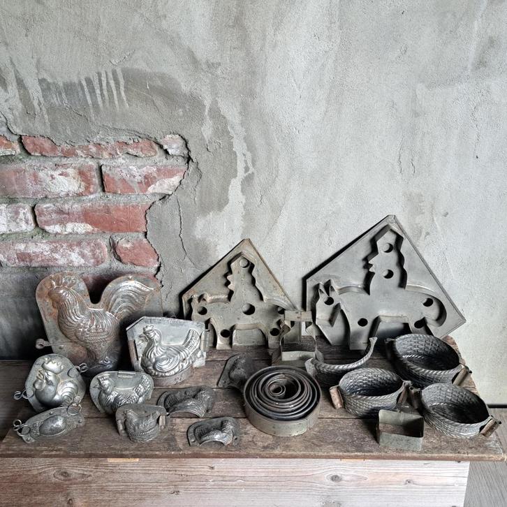 Div. oude chocolademal chocoladevorm kip haan *Etage3*, Huis en Inrichting, Woonaccessoires | Overige, Gebruikt, Ophalen of Verzenden