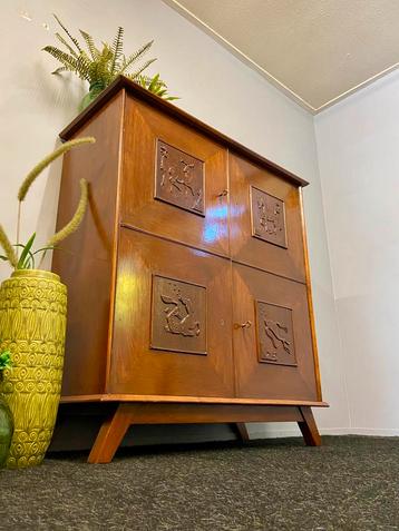 Vintage design kast jaren 50/60 retro midcentury highboard beschikbaar voor biedingen