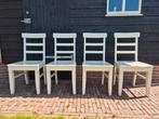 4 wit brocante stoelen, Ophalen, Gebruikt, Wit, Vier