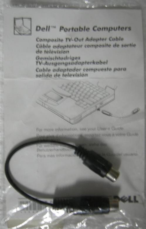 DELL Composite TV-Out Adapter Cable. Nieuw. DELL P/N 07309P., Computers en Software, Pc- en Netwerkkabels, Nieuw, Ophalen of Verzenden
