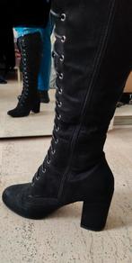 Hoge zwarte veter laarsjes 41, Kleding | Dames, Schoenen, Ophalen of Verzenden, Zo goed als nieuw, Zwart, Hoge laarzen