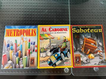 3 spellen: Metropolis, Saboteur, Al Cabohne beschikbaar voor biedingen