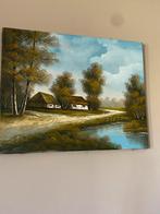 Vintage schilderij Landschap, J Kok, Ophalen of Verzenden