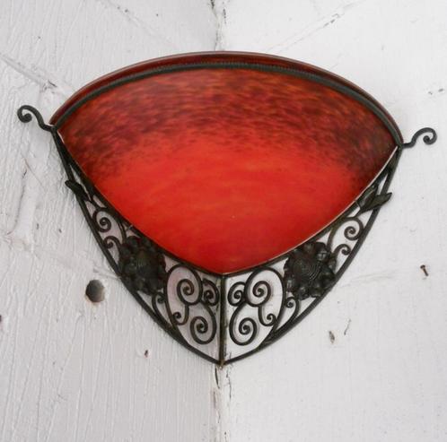 Antieke art deco lamp hoeklamp applique Schneider, Antiek en Kunst, Antiek | Lampen, Ophalen