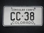 Colorado CC nummerplaat kentekenplaten nummerplaten USA, Verzamelen, Overige Verzamelen, Gebruikt, Ophalen of Verzenden