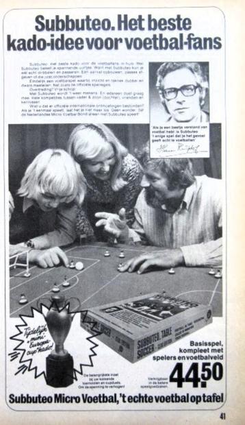 1 vintage advertenties reclames Subbuteo Micro Voetbal 1975 beschikbaar voor biedingen
