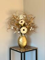 Gouden Vaas met zijden bloemen, Ophalen of Verzenden, Nieuw