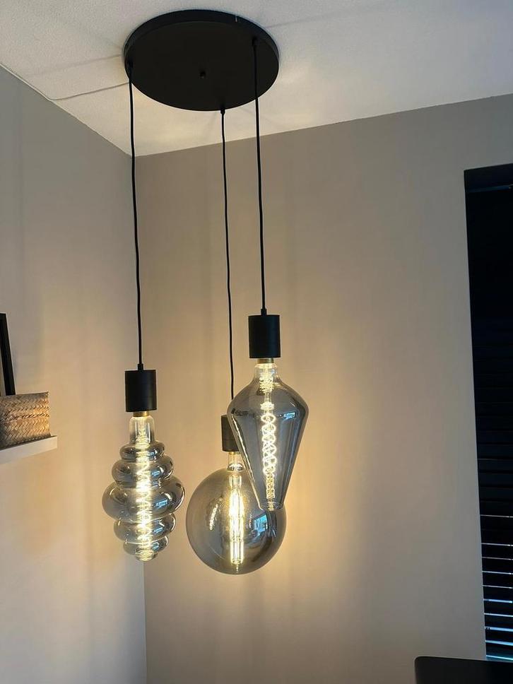 Moderne Hanglamp met Design Lampen, Huis en Inrichting, Lampen | Hanglampen, Zo goed als nieuw, Minder dan 50 cm, Glas, Ophalen