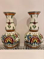 2x knobbelvaas Delft Polychroom handpainted Holland, Antiek en Kunst, Ophalen of Verzenden