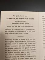 van Iersel x Ebben Udenhout Rosmalen, Verzamelen, Ophalen of Verzenden, Bidprentje