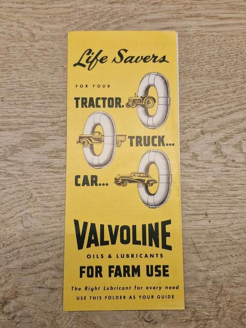Originele valvoline trekker smeermiddelen olie folder, Boeken, Catalogussen en Folders, Zo goed als nieuw, Folder, Ophalen of Verzenden