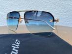 😎New- luxe  Cartier zonnenbril incl hoesje uni UV400, Overige merken, Zonnebril, Blauw, Nieuw