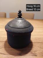 Nepalese houten pot met deksel, Huis en Inrichting, Woonaccessoires | Overige, Ophalen, Gebruikt