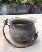 oude koperen pot kwaliteit bloempot koper, Tuin en Terras, 25 tot 40 cm, Gebruikt, Rond, Minder dan 40 cm