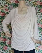 "TRUE SPIRIT" Top, ecru met watervalhals. Mt.XL. Als nieuw!, Overige kleuren, Maat 46/48 (XL) of groter, Ophalen of Verzenden