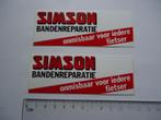 sticker oud SIMSON fietsen banden reparatie retro 2 x, Verzenden, Zo goed als nieuw, Bedrijf of Vereniging