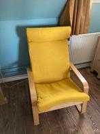 IKEA POÄNG Armchair with yellow cushion, Ophalen, Gebruikt, 75 tot 100 cm, 50 tot 75 cm
