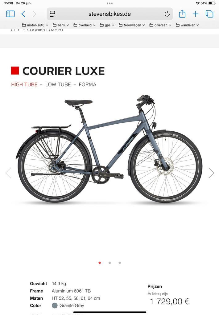 Stevens Courier de Luxe  Herenfiets - Frame 58, Fietsen en Brommers, Fietsen | Heren | Herenfietsen, Zo goed als nieuw, Overige merken