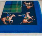 Zgan sjaal pashmina Franco Laurenti hardblauw polospelers, Ophalen of Verzenden, Zo goed als nieuw