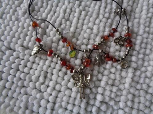 met glas kralen en bedels 40 cm lang nr k 5388, Sieraden, Tassen en Uiterlijk, Kettingen, Nieuw, Overige materialen, Met hanger