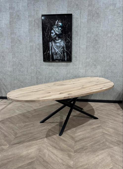 Organische vorm Leaf eiken eettafel 240x110cm mikado *nieuw, Huis en Inrichting, Tafels | Eettafels, Nieuw, 100 tot 150 cm, 200 cm of meer