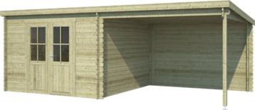 Showmodel blokhut Orlando, geïmpregneerd 581 x 292 + epdm beschikbaar voor biedingen