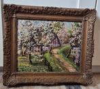 Boeren erf met bloesem bomen., Ophalen of Verzenden