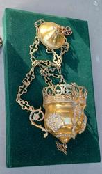 antiek koperen godslamp/ wierook houder, Antiek en Kunst, Antiek | Religie, Ophalen of Verzenden