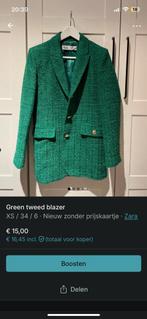 Groene blazer tweed, Kleding | Dames, Jasjes, Kostuums en Pakken, Zara, Nieuw, Ophalen of Verzenden, Jasje