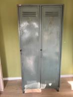 Vintage lockerkast, grijsgroen, kledingkast, Ophalen, Gebruikt, 50 tot 100 cm, Metaal