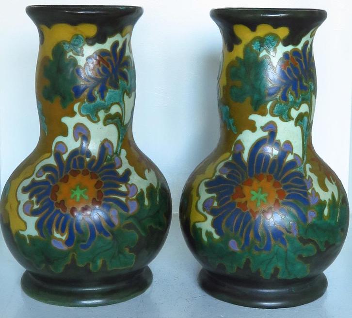 Twee grote plateel vazen - Amphora, Antiek en Kunst, Antiek | Keramiek en Aardewerk, Ophalen of Verzenden