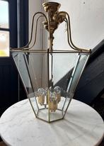 Vintage jaren 80 messing gouden hanglamp Frantzen lantaarn, Huis en Inrichting, Lampen | Hanglampen, Ophalen of Verzenden, Glas