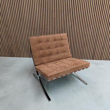 Knoll Barcelona chair - Cognac Suede limited edition beschikbaar voor biedingen