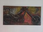 Groot metalen schilderij van motor, 1.40/.70 cm, Ophalen