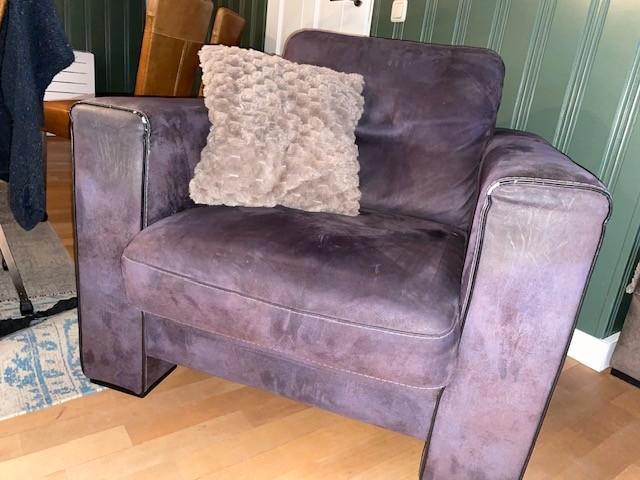 fauteuils 2 stuks antraciet microleder, Huis en Inrichting, Fauteuils, Gebruikt, 75 tot 100 cm, 75 tot 100 cm, Ophalen