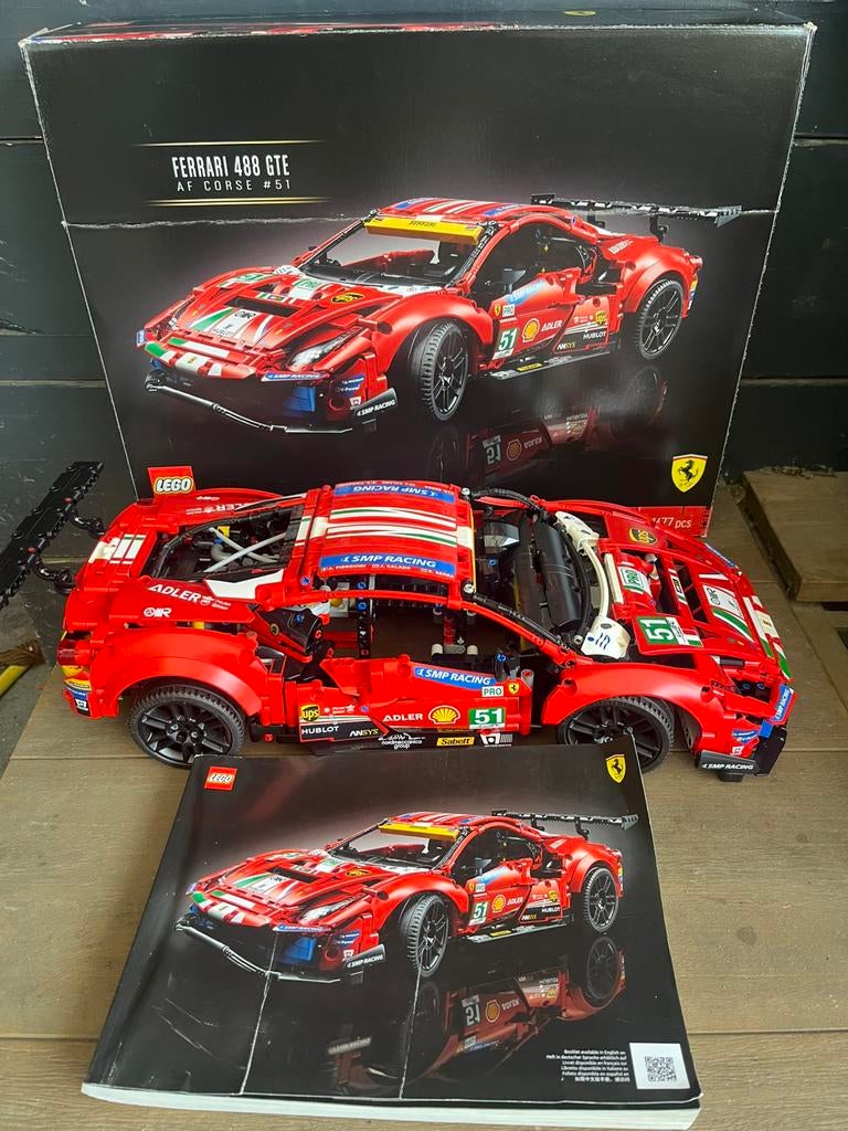 Technic Lego Ferrari 488 gte met doos, Ophalen of Verzenden, Zo goed als nieuw, Auto