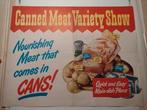 Canned Meat Variety Show., Gebruikt, Rechthoekig Liggend, Ophalen of Verzenden, A1 t/m A3