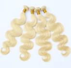 Blonde Brazilian Virgin Human Hair Extensions Krullen / Haar, Verzenden, Nieuw, Pruik of Haarverlenging