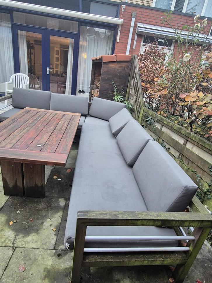 Teak Tuinmeubel Set, Tuin en Terras, Tuinsets en Loungesets, Gebruikt, Loungeset, Teakhout, 6 zitplaatsen, Bank, Ophalen of Verzenden